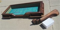 Roulette gaming table with accessories.