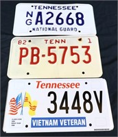 Lot of 3 vintage Tennessee license plates