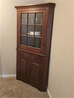 Vintage Corner cabinet with glass door