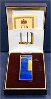 Vntg Dunhill #712252A blue laquer lighter in box