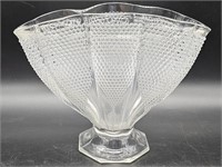 Vintage LE Smith Pressed Glass Footed Fan Vase