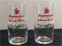 2pc Vintage Half-pint Budweiser Beer Glasses