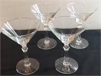 4pc Martini Cocktail Stem Glasses Libbey