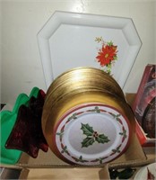 ASSTD GOLD CHARGERS, CHRISTMAS PLATES, OTHER