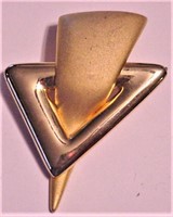 Vtg VENUE Geometric Gold-Tone Brooch Pin