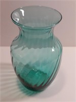 Sea Green Glass Swirl Optics Vase