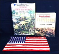 3 piece book/flag lot, 48 star flag