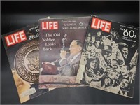 (3) Vintage Life Magazines, Various Themes