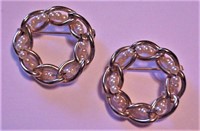 2 Circle Pins w/ Intertwining Beads