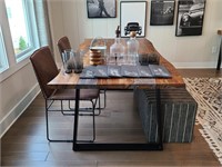 4PC DINING TABLE, BENCH & CHAIRS