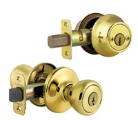 $44.00 Kwikset Tylo Polished Brass Entry Lock and