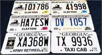 Lot of 6 Georgia license plates
