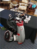 Two sets of golf clubs including a set of