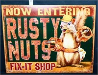 Metal Rusty Nuts sign