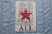 US Pledge of Allegiance to the Flag Retro Tin Sign