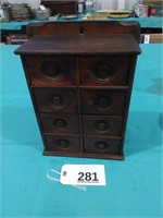 Oak 6 Drawer Spice Cabinet