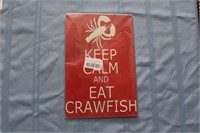 Retro Tin Sign "Keep Calm and Eat Crawfish"