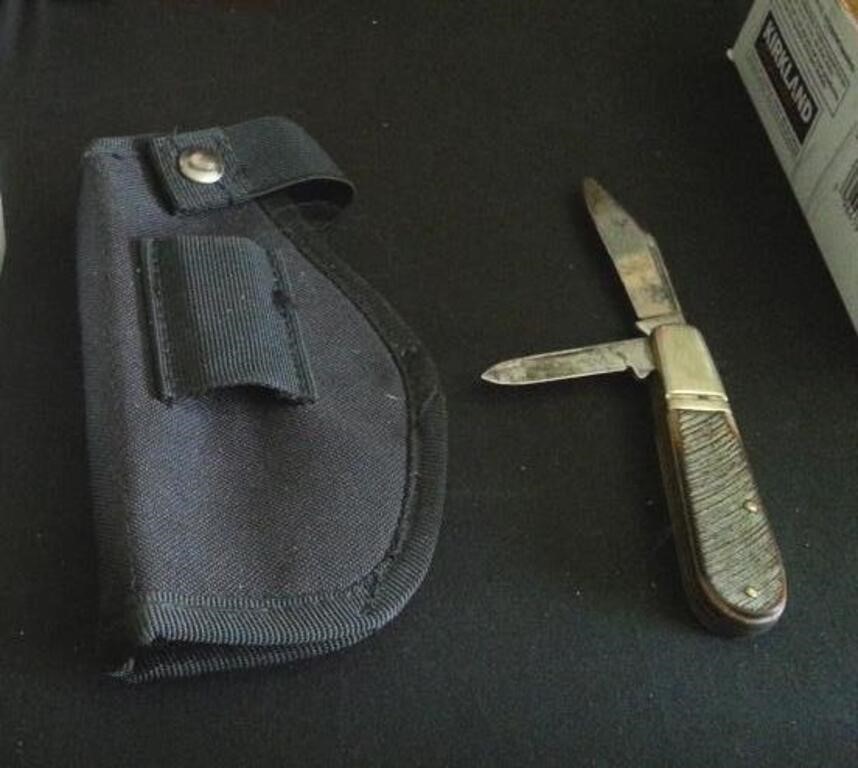 BELT CLIP GUN HOLDER/WESTERN BRAND POCKET KNIFE