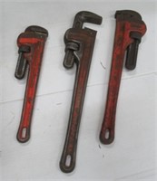 (3) Ridgid pipe wrenches.