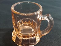 Federal Glass Peach Rose Glass Mini Mug Shot
