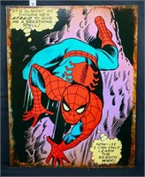 Metal Spiderman sign
