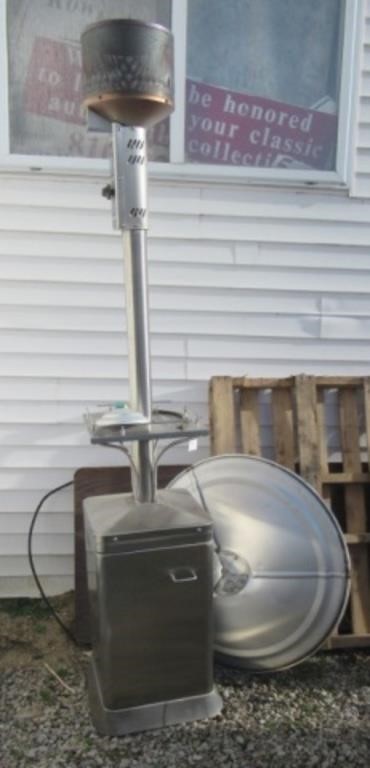 Stainless steel patio heater.