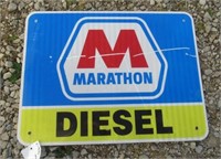 24" x 18" Marathon Diesel metal road sign.