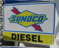 24" x 18" Sunoco diesel metal road sign.