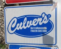24" x 18" Culver's metal road sign.
