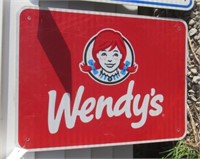 24.5" x 18" Wendy's metal road sign.