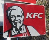 24" x 18" KFC metal road sign.