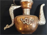 Tibetan Copper And Nickel Silver Teapot W Lid.