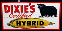 Metal embossed 23.5x11.75 Dixie's Hybrid sign