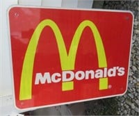 24" x 18" McDonald's metal road sign.