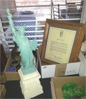 STATUE OF LIBERTY SCUPTURE, SIGNED, COA, NUMBERED