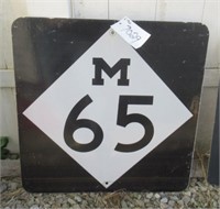 24" x 24" M-65 metal road sign.