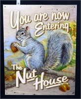 Metal The Nut House sign
