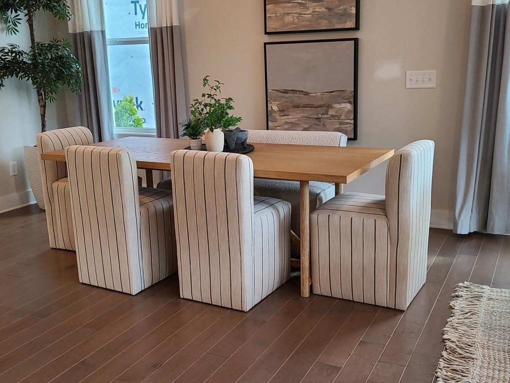 5PC DINING TABLE, CHAIRS & BENCH