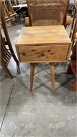 WOOD 1-DRAWER ACCENT TABLE 16" X 16" X 26"