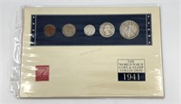 1941 WW2 Coin and Stamp Collection with Silver
