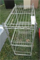 Stainless 3-teir shelving unit, 29"T x 23" x 13".