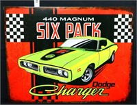 Metal Dodge Charger sign