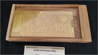 24k Clad $100 Dollar Note Novelty w/ Puzzle Box