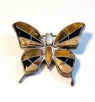 Sterling Butterfly Brooch Pin Vintage Estate Piece