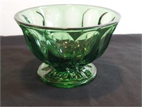 Fairfield Emerald Green Glass Thumbprint Pedestal