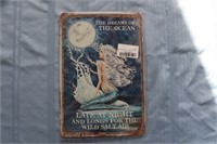 Mermaid "She Dreams of the Ocean" Retro Tin Sign