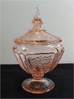 Vintage Mayfair Depression Glass Pink Pedestal