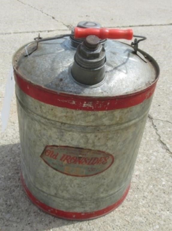 Old ironside 5-gallon metal fuel can.
