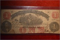 $1.00 1862 “Virginia Treasury Note”.