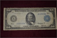 $50.00 1914 Federal Reserve Note, Kansas City